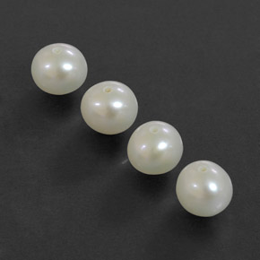 Pedras preciosas de pérola branco natural de  ct, esfera / bola, opaco