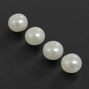 Pedras preciosas de pérola branco natural de  ct, esfera / bola, opaco