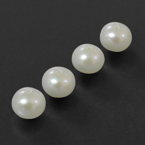 Pedras preciosas de pérola branco natural de  ct, esfera / bola, opaco