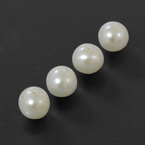 Pedras preciosas de pérola branco natural de  ct, esfera / bola, opaco