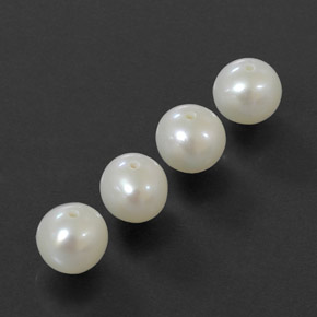 Pedras preciosas de pérola branco natural de  ct, esfera / bola, opaco