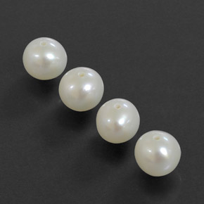 Pedras preciosas de pérola branco natural de  ct, esfera / bola, opaco
