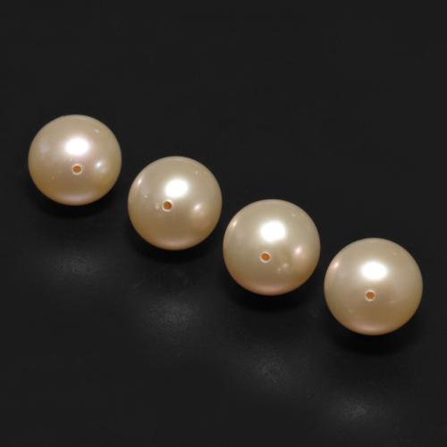 Pedras preciosas de pérola dourado natural de 13,66 ct, esfera / bola, opaco