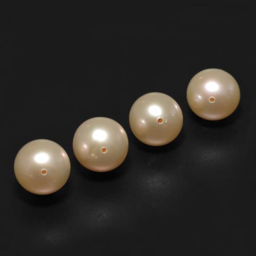 Pedras preciosas de pérola dourado natural de 13,66 ct, esfera / bola, opaco