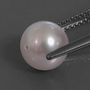 Pérola rosa natural 3,13ct, esfera / bola, opaco