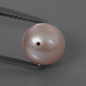 Pérola rosa natural 3,39ct, esfera / bola, opaco