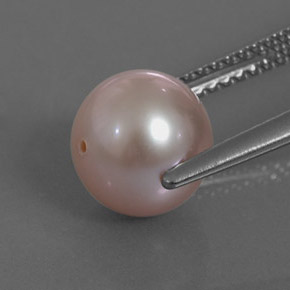 Pérola rosa natural 3,39ct, esfera / bola, opaco