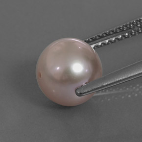 Pérola rosa natural 2,97ct, esfera / bola, opaco