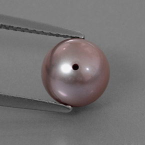 Pérola rosa natural 2,96ct, esfera / bola, opaco