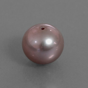 Pérola rosa natural 2,96ct, esfera / bola, opaco