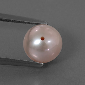Pérola rosa natural 2,91ct, esfera / bola, opaco