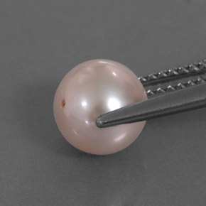 Pérola rosa natural 2,91ct, esfera / bola, opaco