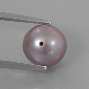 Pérola rosa natural 3,52ct, esfera / bola, opaco