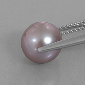 Pérola rosa natural 3,52ct, esfera / bola, opaco