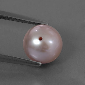 Pérola rosa natural 2,94ct, esfera / bola, opaco