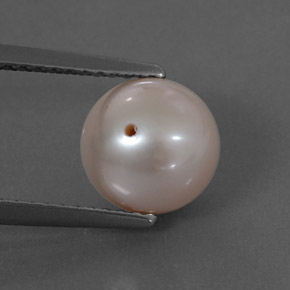 Pérola rosa natural 3,30ct, esfera / bola, opaco