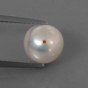 Pérola rosa natural 3,17ct, esfera / bola, opaco