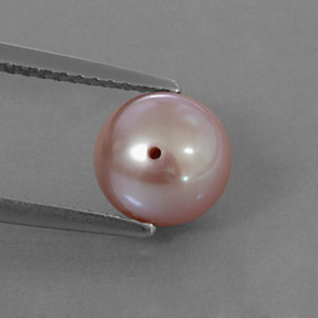 Pérola rosa natural 2,88ct, esfera / bola, opaco