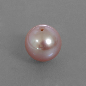 Pérola rosa natural 2,88ct, esfera / bola, opaco
