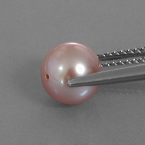 Pérola rosa natural 2,88ct, esfera / bola, opaco