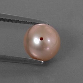 Pérola rosa natural 3,21ct, esfera / bola, opaco