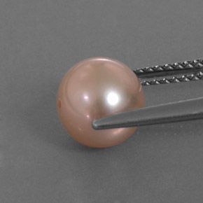 Pérola rosa natural 3,21ct, esfera / bola, opaco