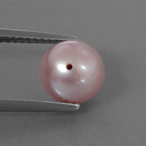 Pérola rosa natural 3,11ct, esfera / bola, opaco