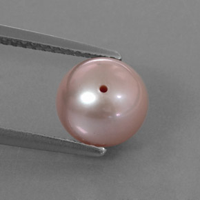 Pérola rosa natural 3,37ct, esfera / bola, opaco