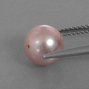 Pérola rosa natural 3,37ct, esfera / bola, opaco