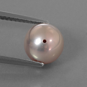 Pérola cinza natural 3,53ct, esfera / bola, opaco