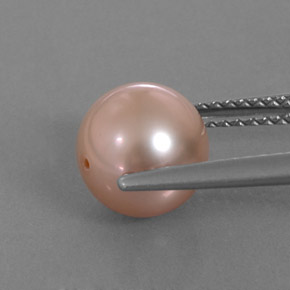Pérola rosa prateado Natural 3.53ct, Esfera / Bola, Opaco