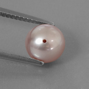 Pérola rosa natural 3,05ct, esfera / bola, opaco