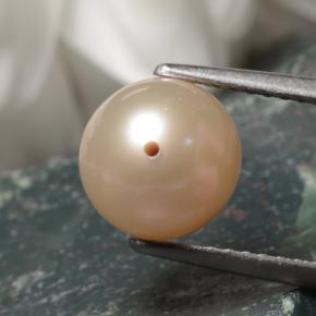 Pérola cinza natural 3,52ct, esfera / bola, opaco