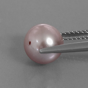 Pérola rosa natural 3,32ct, esfera / bola, opaco