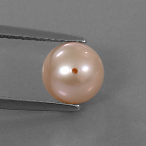 Pérola rosa natural 2,91ct, esfera / bola, opaco