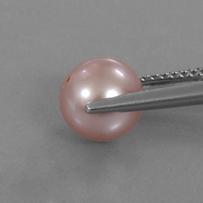 Pérola rosa natural 2,89ct, esfera / bola, opaco