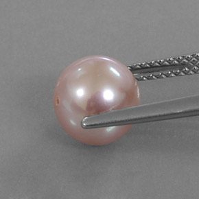 Pérola rosa natural 3,45ct, esfera / bola, opaco