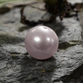 Pérola rosa natural 3,13ct, esfera / bola, opaco