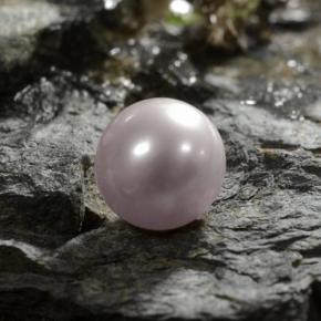 Pérola rosa natural 3,13ct, esfera / bola, opaco