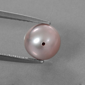 Pérola prateado natural 2,76ct, esfera / bola, opaco
