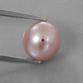 Pérola rosa natural 3,47ct, esfera / bola, opaco