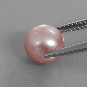 Pérola rosa natural 3,47ct, esfera / bola, opaco