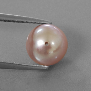 Pérola rosa natural 3,42ct, esfera / bola, opaco