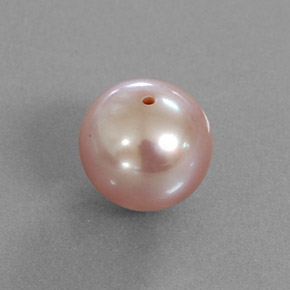 Pérola rosa natural 3,42ct, esfera / bola, opaco
