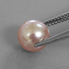 Pérola rosa natural 3,42ct, esfera / bola, opaco