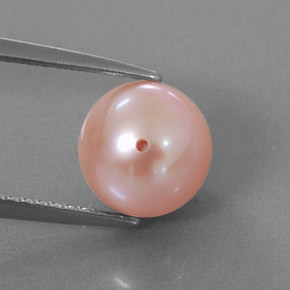 Pérola rosa natural 3,54ct, esfera / bola, opaco