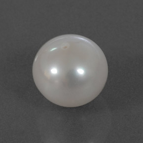 Pérola branco natural 3,95ct, esfera / bola, opaco