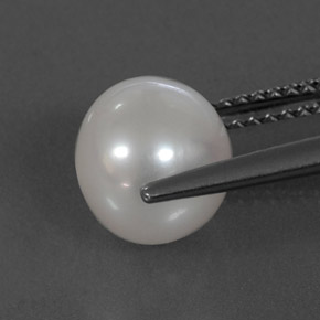 Pérola branco natural 3,95ct, esfera / bola, opaco