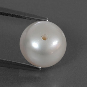 Pérola branco natural 4,24ct, esfera / bola, opaco