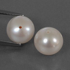 Pedras preciosas de pérola branco natural de  ct, esfera / bola, opaco